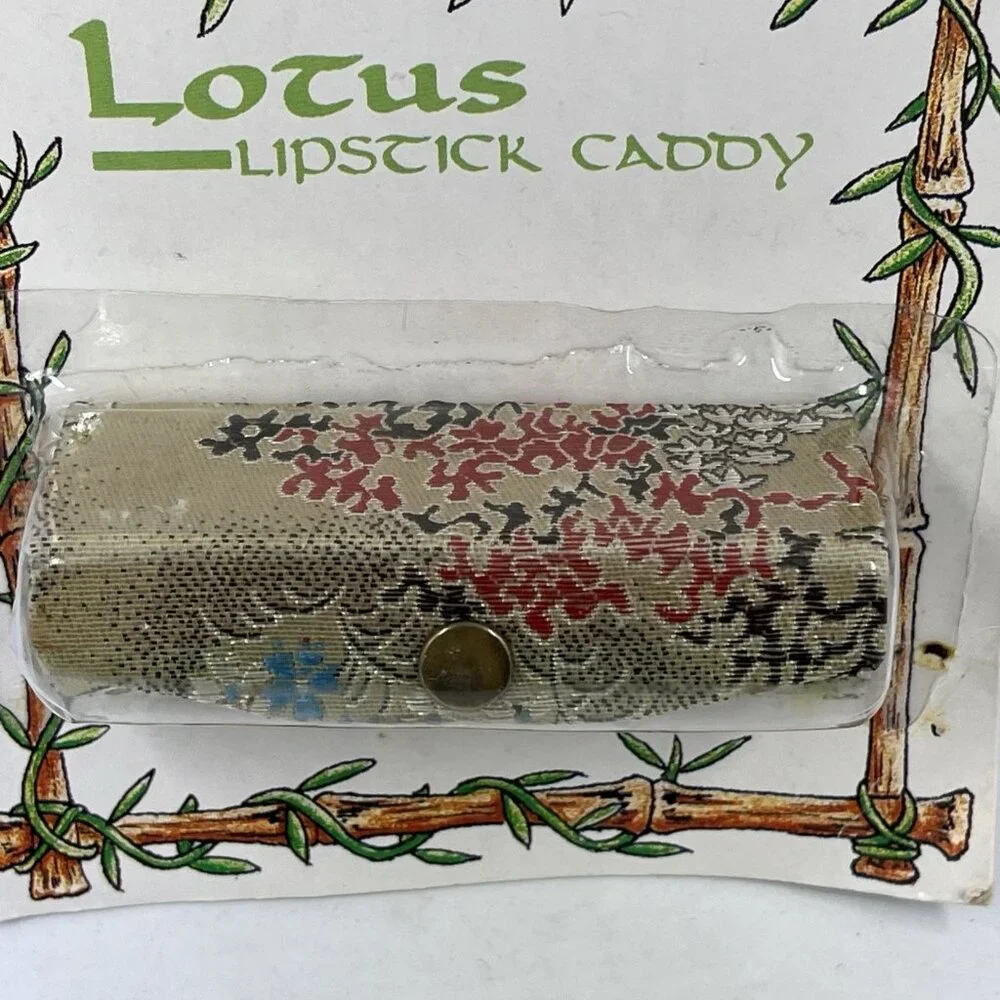 Vintage Lipstick Holders Tapestry‎ Floral With Mirror Snap Close Retro Lot Of 2